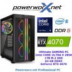 Powerworx Gaming Xtreme System Intel Core Ultra 9 285K, 64GB RAM DDR5, NVIDIA Geforce RTX 4070, 1TB SSD, RGB - Tower